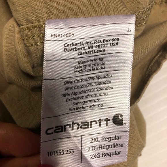Carhartt Relaxed Fit Button Down Khaki Tan Shirt 2XL - Picture 7 of 8